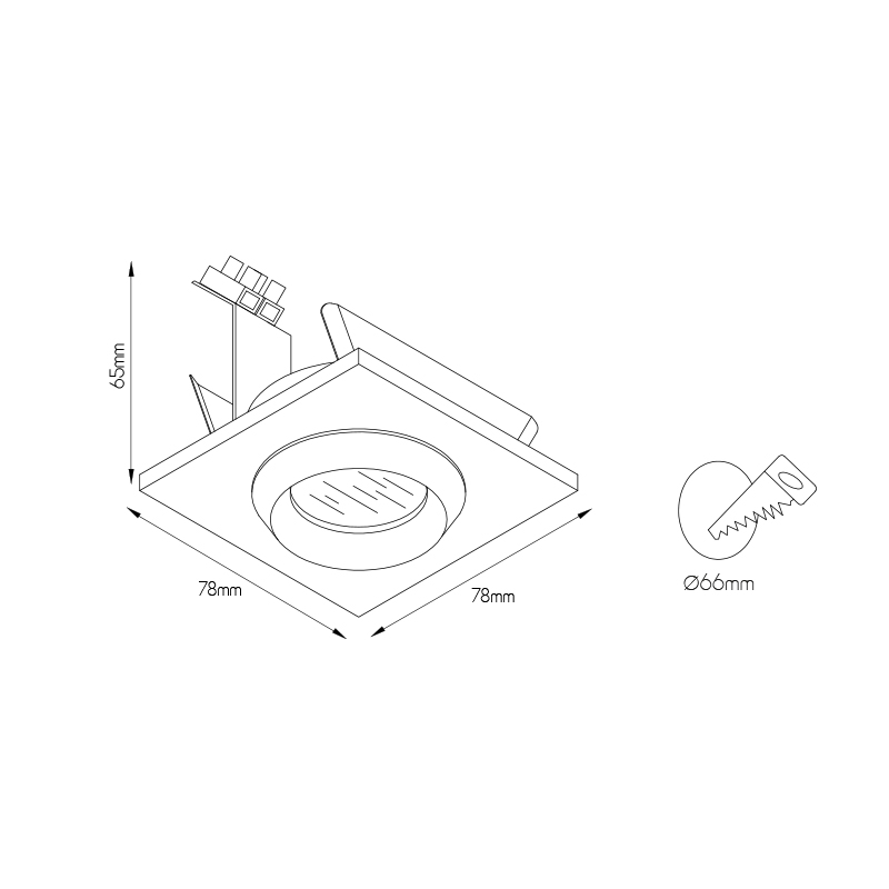 SHOWER SQUARE INB. 50W/12V IP54 ALU - 2