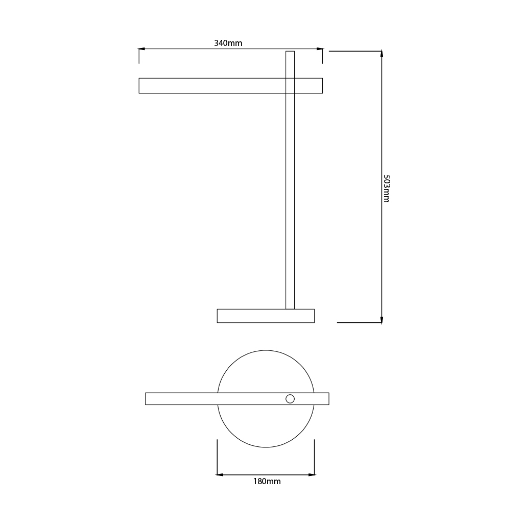AXION LED tafellamp 7,5W 3000K zwart dimbaar - 3