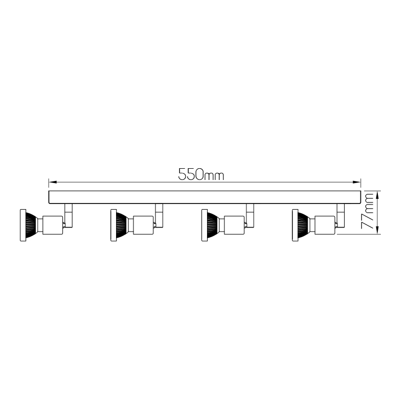 ROBUS spot 4xGU10 5W LED incl. wit/chroom - 2