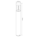 CONTOUR paal 65 cm grafiet Warm Wit LED max 1x6W IP54 - 2