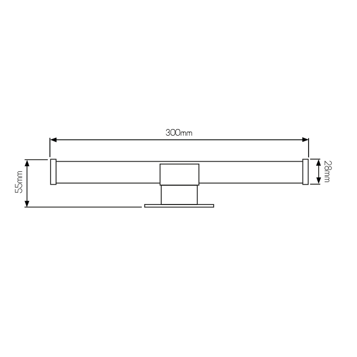 SHIVA Spiegellamp IP44 SMD2835 LED 6W 450lm 2700K chroom - 2