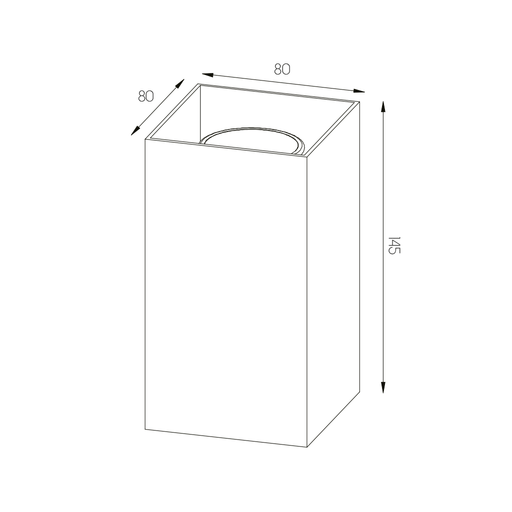 RADU Wandlicht zwart vierkant 2xGU10 excl (max 50W) - 2