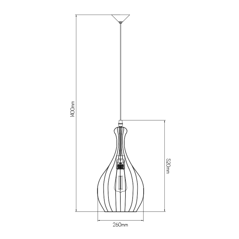STRINGS pendel zwart 1xE27 diam 26cm - 2