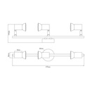 RIVERA balk 3xGU10 5W dimbare LED Chroom IP44 - 2