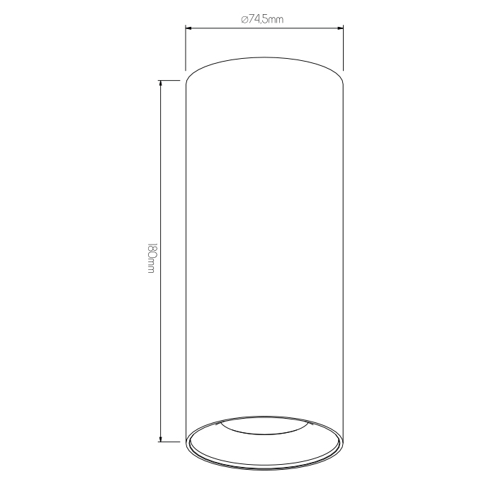 ZOLAN h180mm wit 1x 5W LED GU10 dimbaar incl. - 2