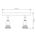 RUNE 3 BALK  2XGU10 LED 5W dim STAND  MAT WIT - 2