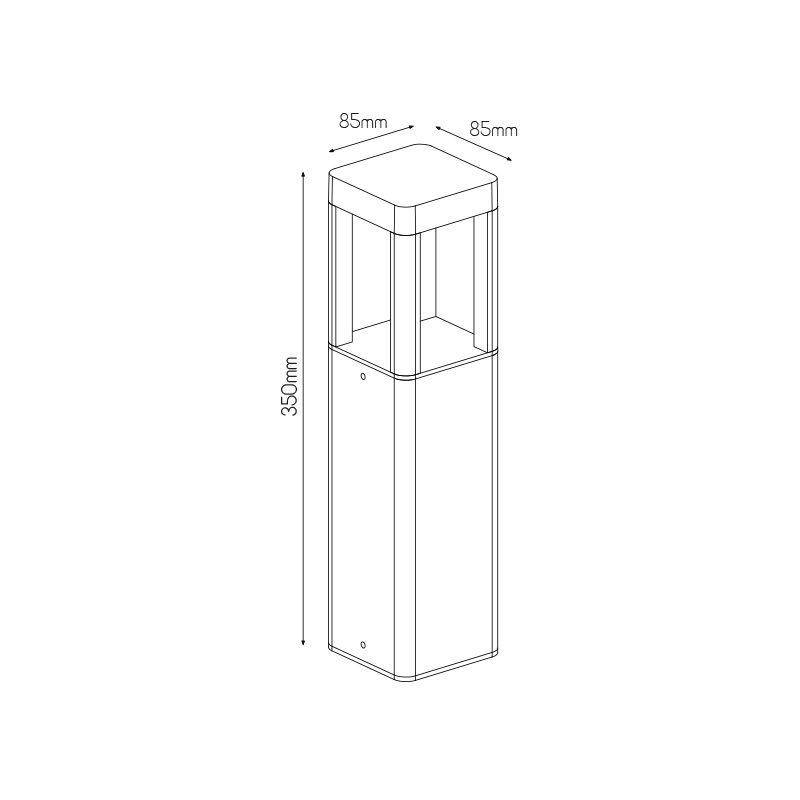 TUVA 4 paal 350mm 9 Watt LED 3000K IP65 zwart - 2
