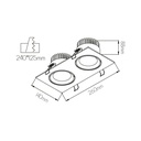 PARNA spot downlight square 2x15WLED/3000K/600mA 2400LM - 2