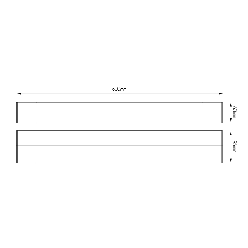 OMY wandlicht 12W LED 3000K IP44  600mm - 2