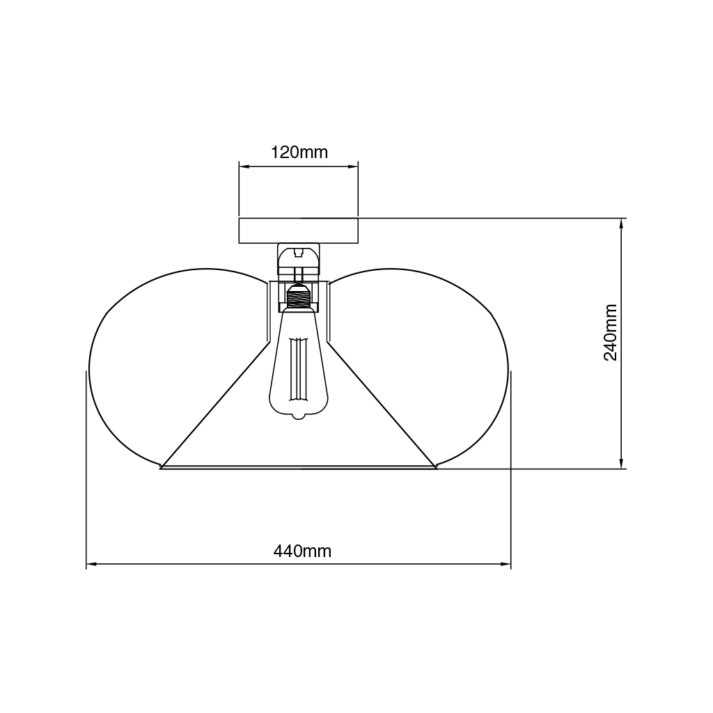 JULIA 1x E27 plafondlamp Ø44cm zwart - 2