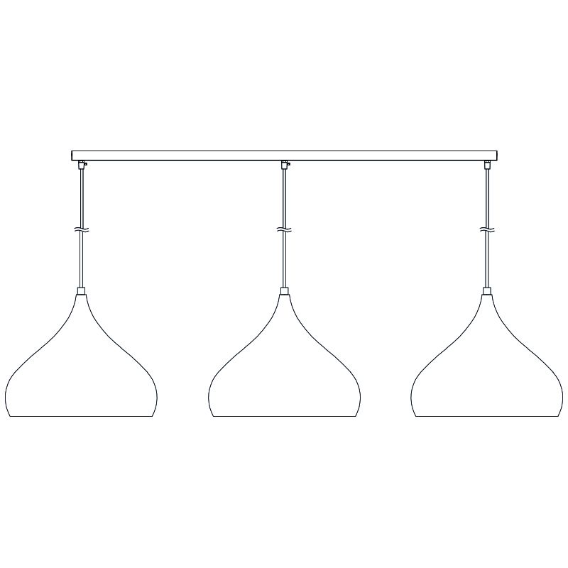 Losse opbouw basis voor pendels 3x, wit, 120cm - 2
