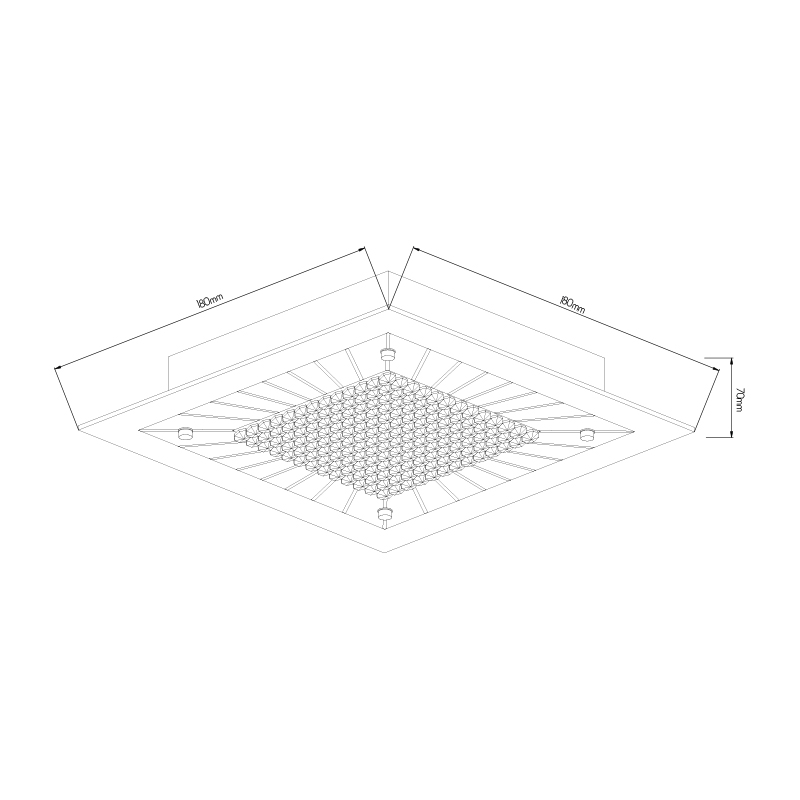 KARAL plafonier Led 7W 3000K vierkant - 2