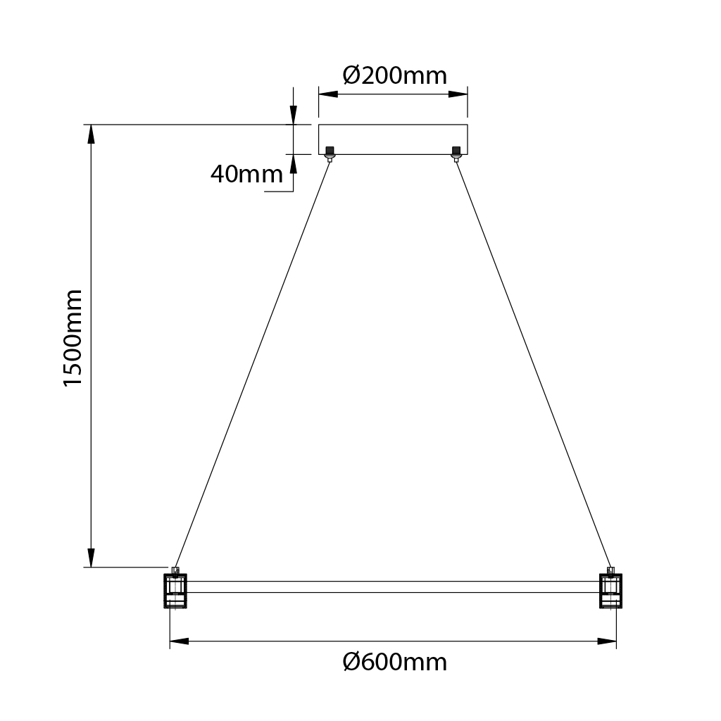 TRENDSY LED Pendel 37W horizontaal Ø600mm - 2