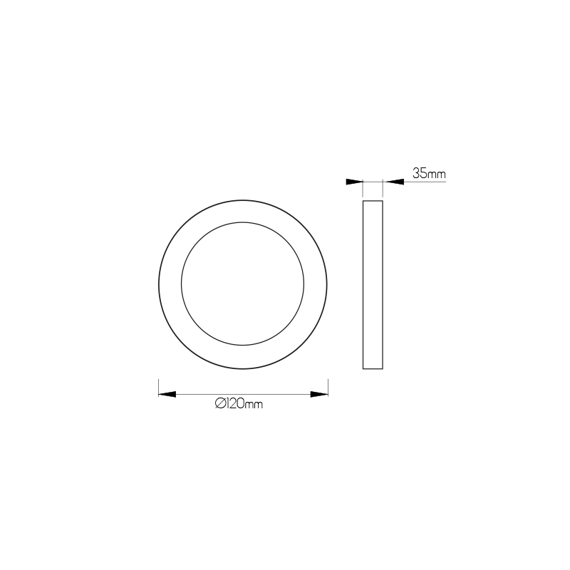 FLUKE LED plafonnier rond Wit 6W 3000K Ø12cm - 2