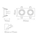 ZOOM II inbouwspot ALU 2x 5W LED GU10 dimbaar incl. - 2