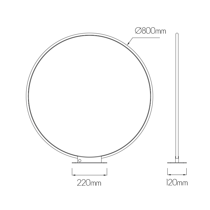 ANNU LED TL 37W 1295Lm SMD LED 3000K dimbaar ø800mm zwart - 2