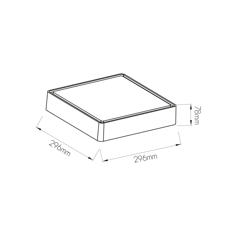 GOA plafonnier vierkant grijs SMD LED 1800Lm 16W IP65 - 2