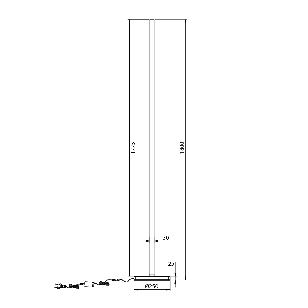 GURI LED Vloerlamp 54W 3000K Wit Dimbaar - 4