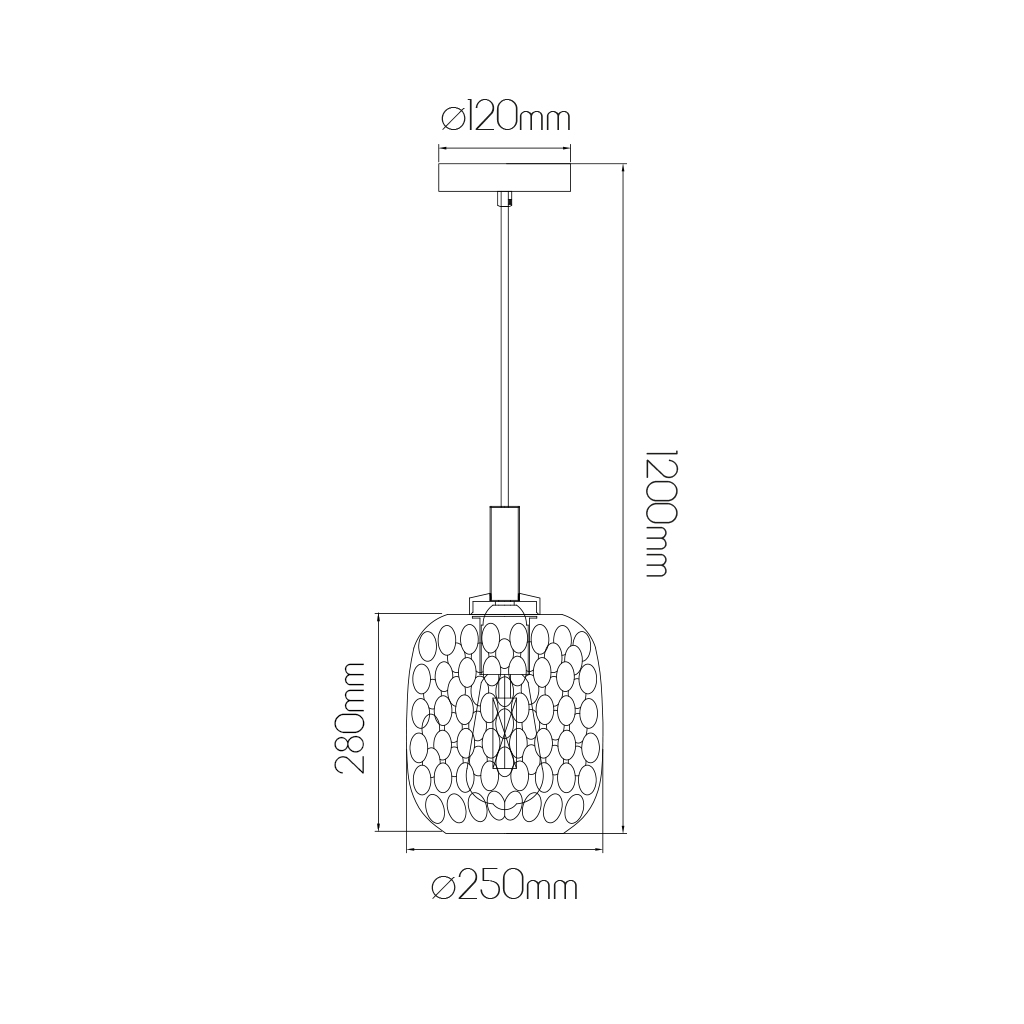 OKIRU Pendel E27 Zwart + as grijs glas Ø250mm - 2