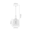 OKIRU Pendel E27 Zwart + as grijs glas Ø250mm - 2