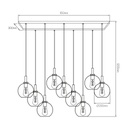 OSIRA Pendel E27 9L Zwart, helder glas 9x Ø200mm - 2
