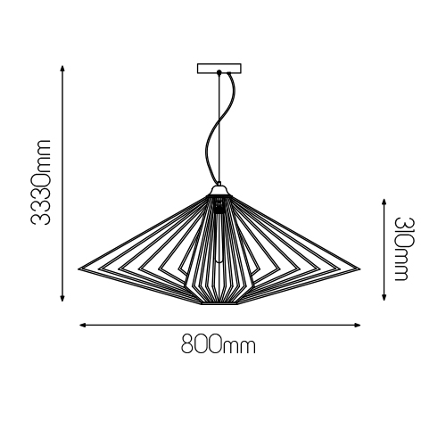 DAXOS 1x E27 pendel zwart Ø80cm - 2