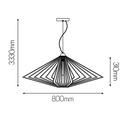 DAXOS 1x E27 pendel zwart Ø80cm - 2