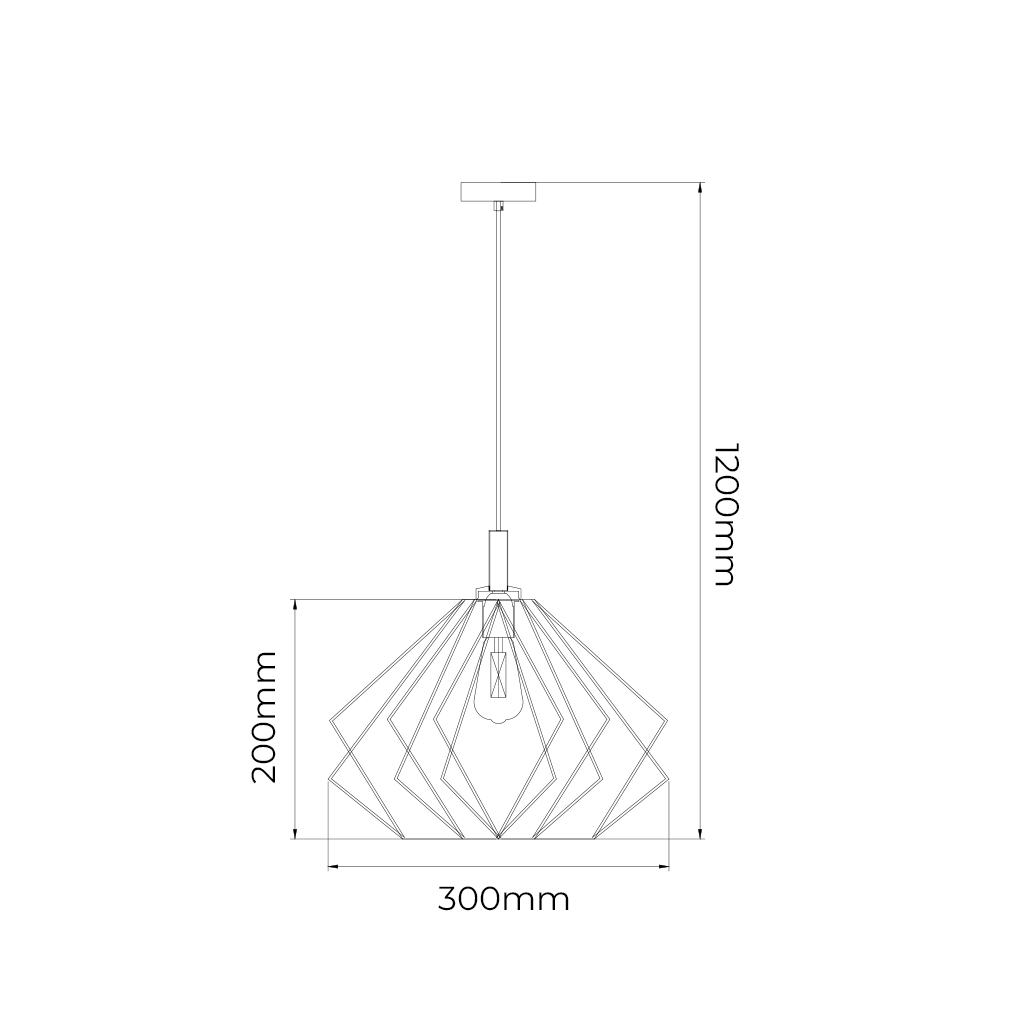 ANGULO pendel 1x E27 zwart - 2