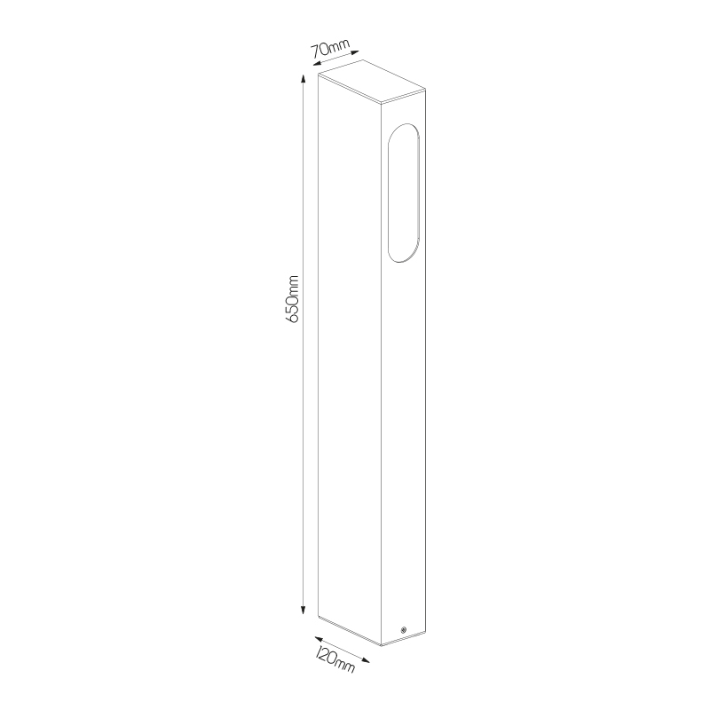 CORNER v2.0 paal 65 cm grafiet Warm Wit LED max 1x7W IP54 - 2