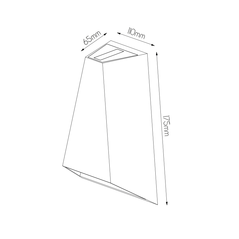 AXO wandlicht zwart 4,8W IP54 3000K - 2