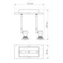 X-BASE+NUBIS BALK 2XGU10 5W LED   AN.ALU - 2