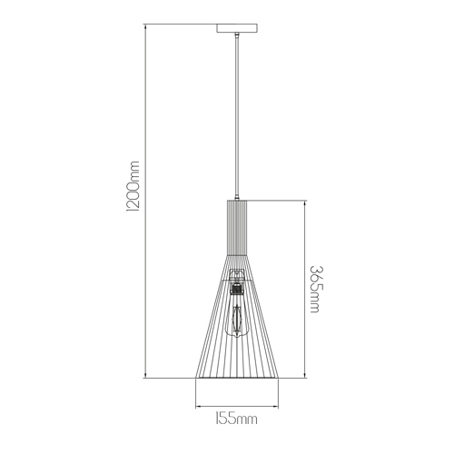 THAN pendel 1x E27 mat zwart + witte kap - 2