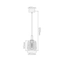 OKIRU Pendel E27 Zwart + as grijs glas Ø150mm - 2