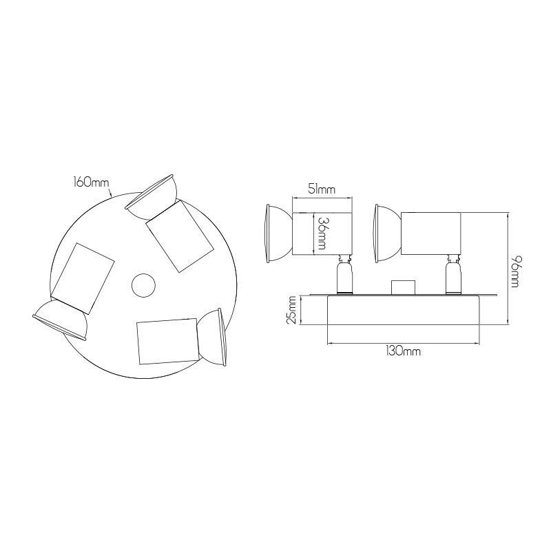RIVERA rond 3xGU10 5W dimbare LED Chroom IP44 - 2