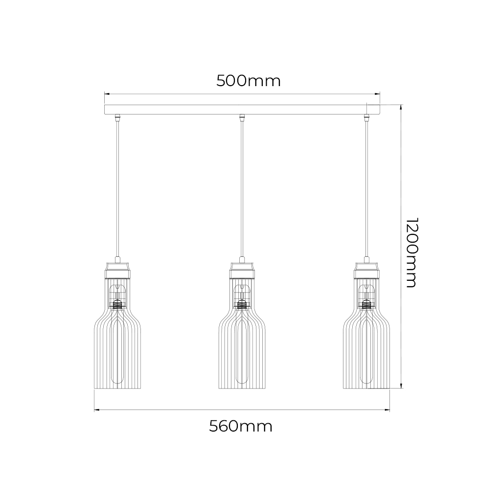 BIZUM pendel 3x E27 zwart + koper_3403157 - 2