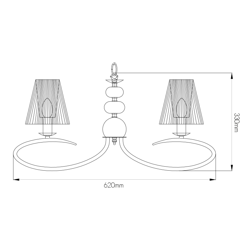 MODIKA luster 5x E14 Chroom/witte kap - 3
