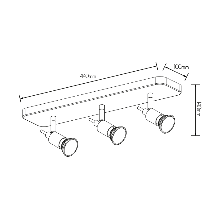 SONAR II wit 3x 5W LED GU10 dimbaar incl. - 2