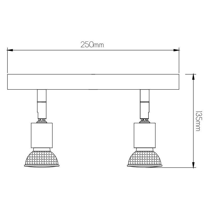 RUNE 3 PLAF. 4XGU10 LED 5W dim STAND  MAT WIT - 2