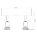 RUNE 3 PLAF. 4XGU10 LED 5W dim STAND  MAT WIT - 2