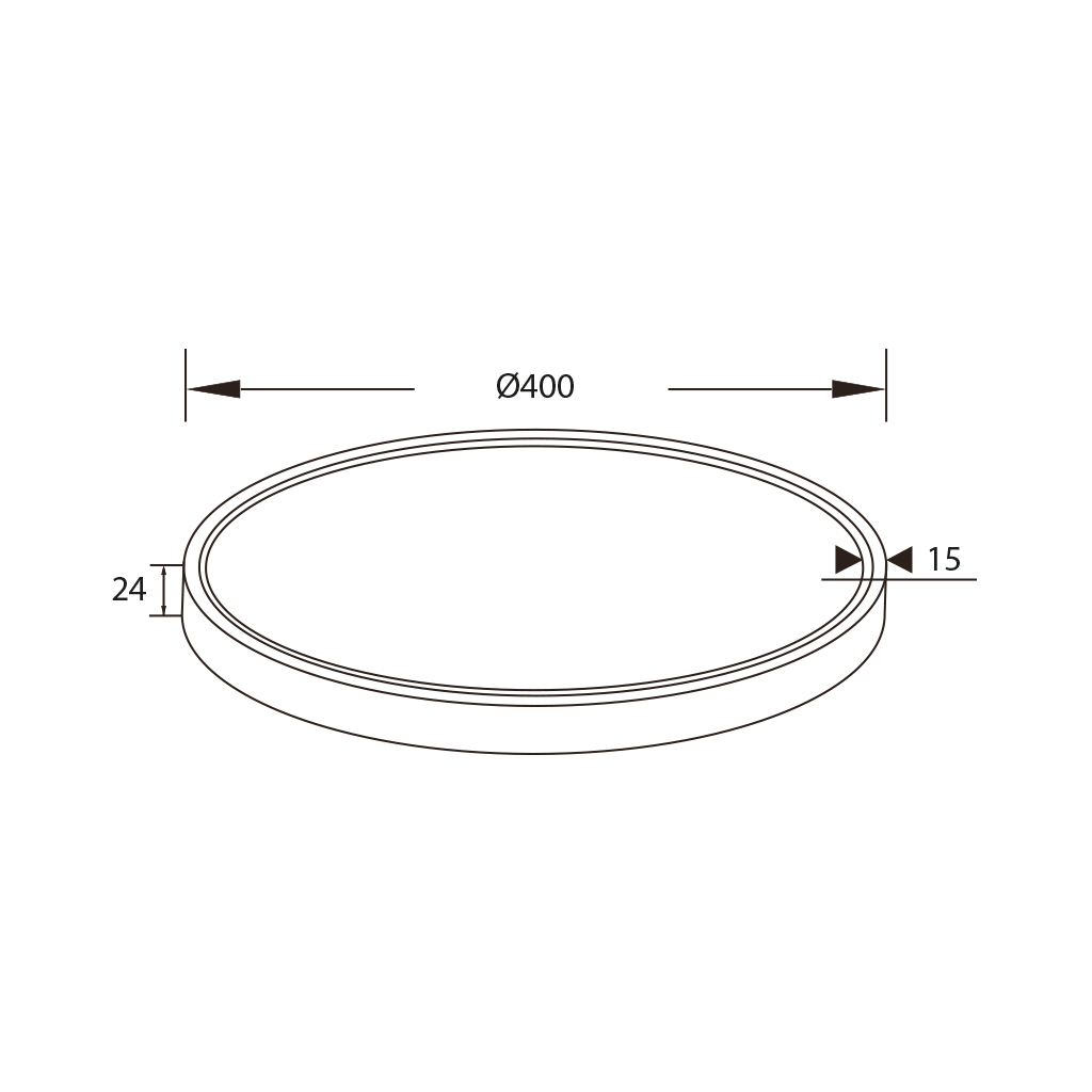 OXUS LED 40W 2700K plafondlamp wit - 2