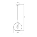 OSIRA Pendel E27 Zwart, helder glas Ø200mm - 2