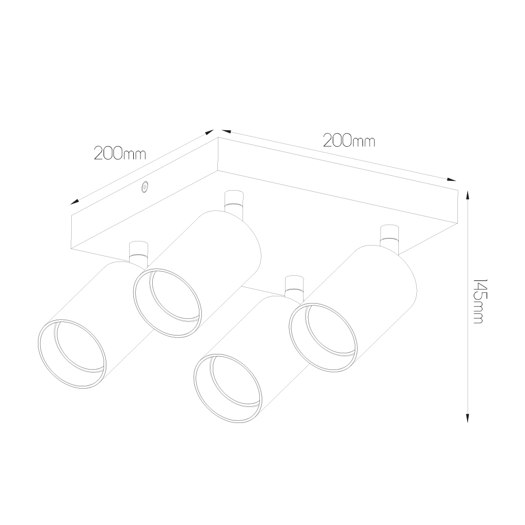 TABOO 4L SQ GU10 (excl) zwart + geborsteld staal, spot - 2