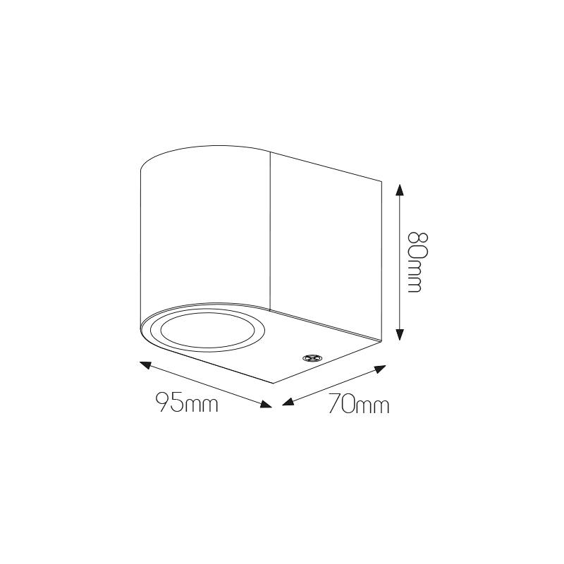 FLUX R wl 81mm GU10 (excl) max 35Watt IP54 zwart - 2
