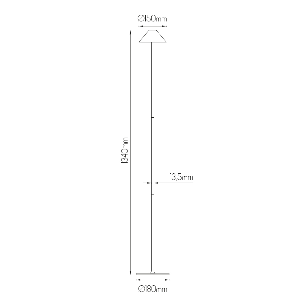 QUTE LED vloerlamp 3W 320Lm IP54, herlaadbaar, batterij incl, zwart - 2