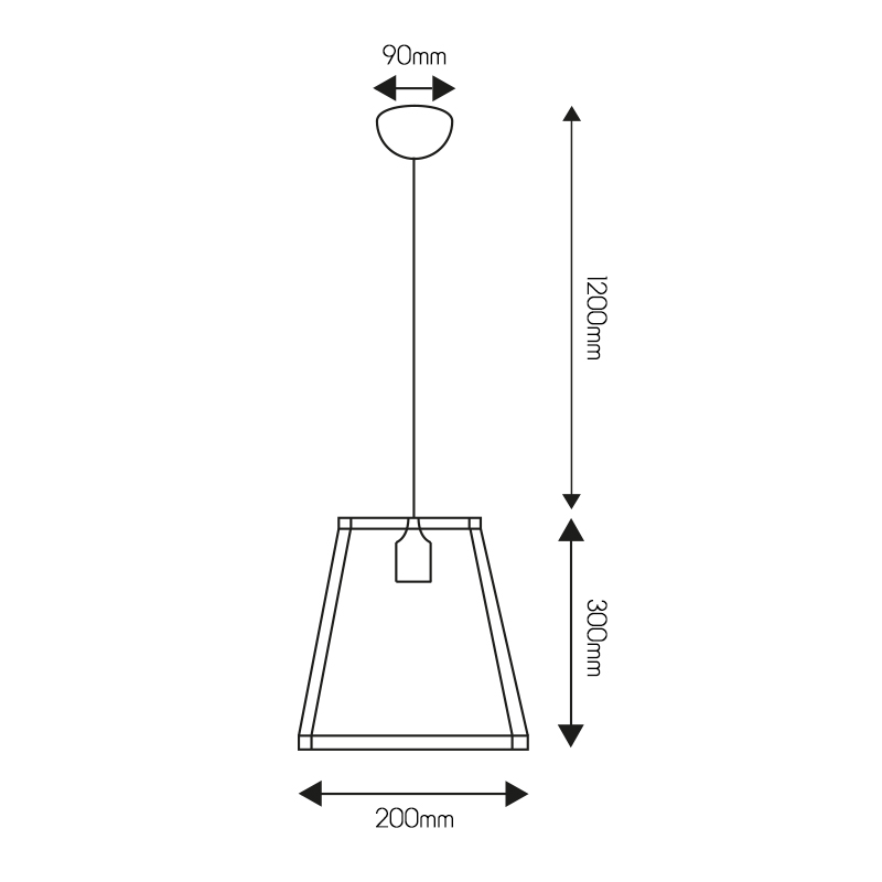 KAGO antiek koper pendel trapezium 1xE27 max 60W - 2