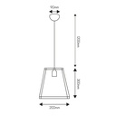 KAGO antiek koper pendel trapezium 1xE27 max 60W - 2