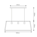 KAGO zwart pendel trapezium 3xE27 max 60W - 2