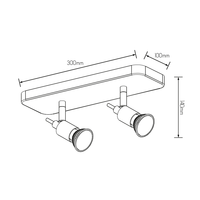 SONAR II wit 2x 5W LED GU10 dimbaar incl. - 2