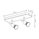 SONAR II wit 2x 5W LED GU10 dimbaar incl. - 2