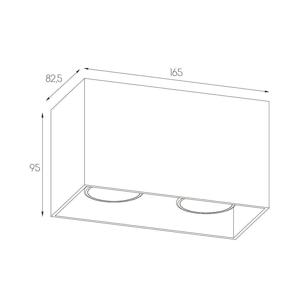 BABAR Plafondlicht wit vierkant 2xGU10 excl (max 50W) - 2